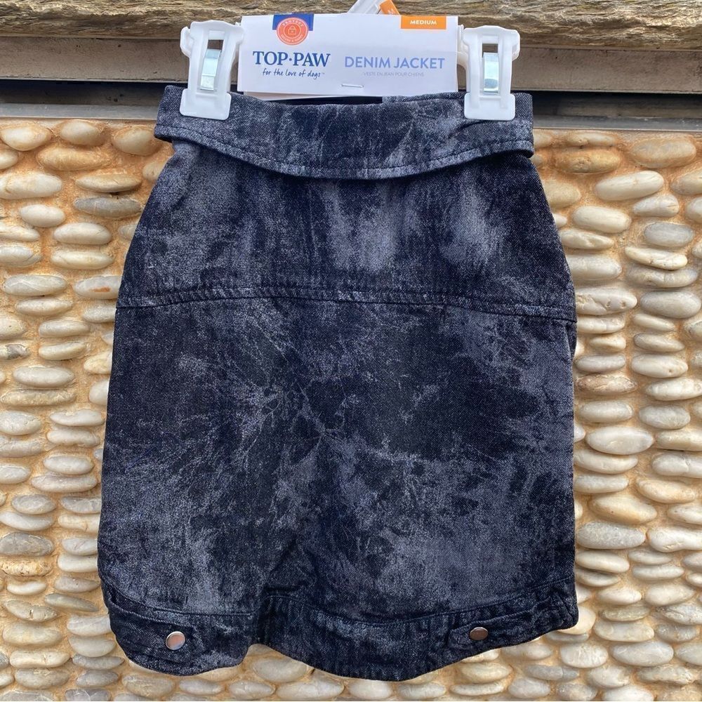 Top Paw Black Tie Dye Denim Dog Jacket. Size Medium. NWT - Picture 4 of 8